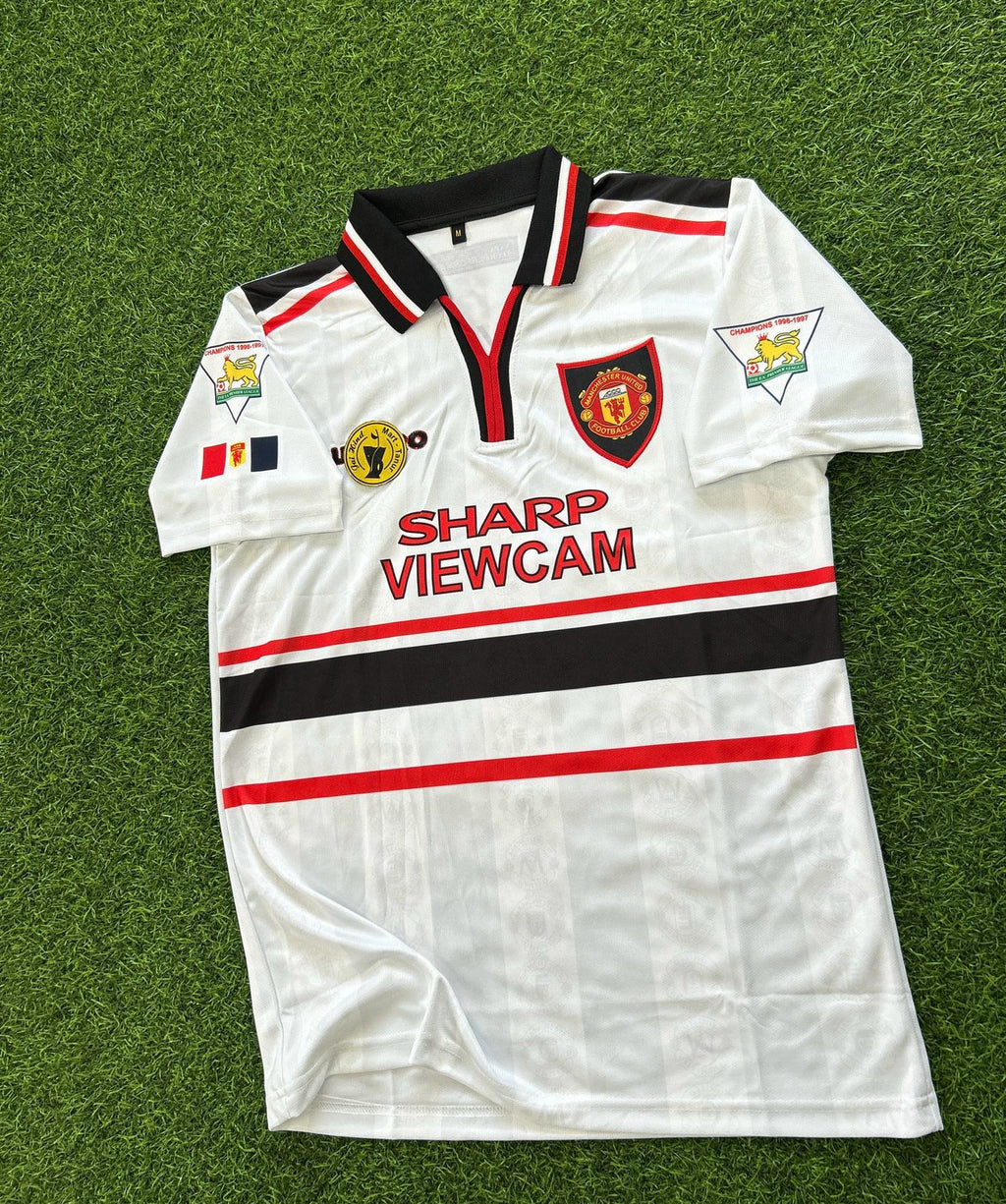 MAN UNITED 1997-99 AWAY KIT, HALFSLEEVE POLO EMBROIDERY