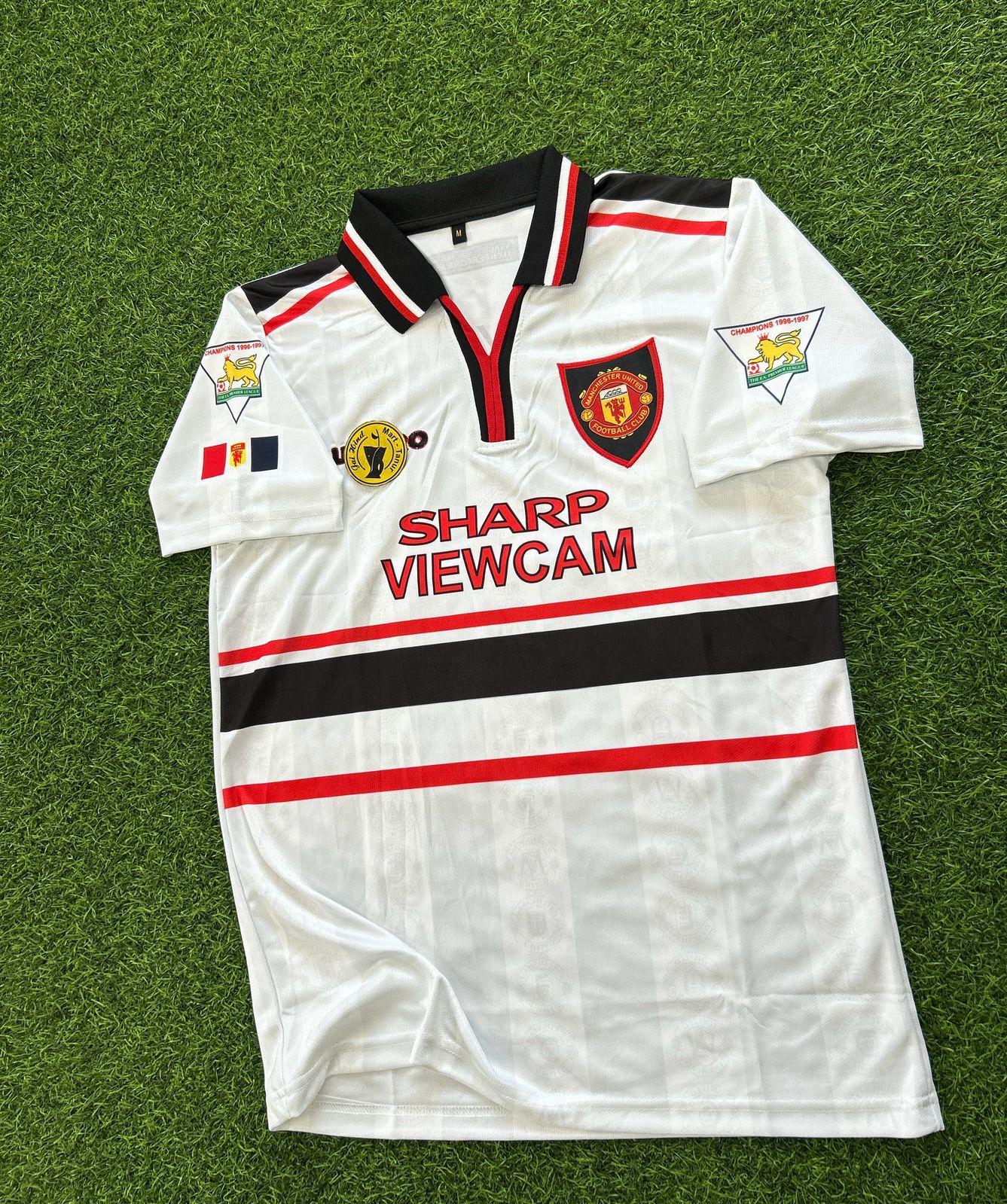 MAN UNITED 1997-99 AWAY KIT, HALFSLEEVE POLO EMBROIDERY