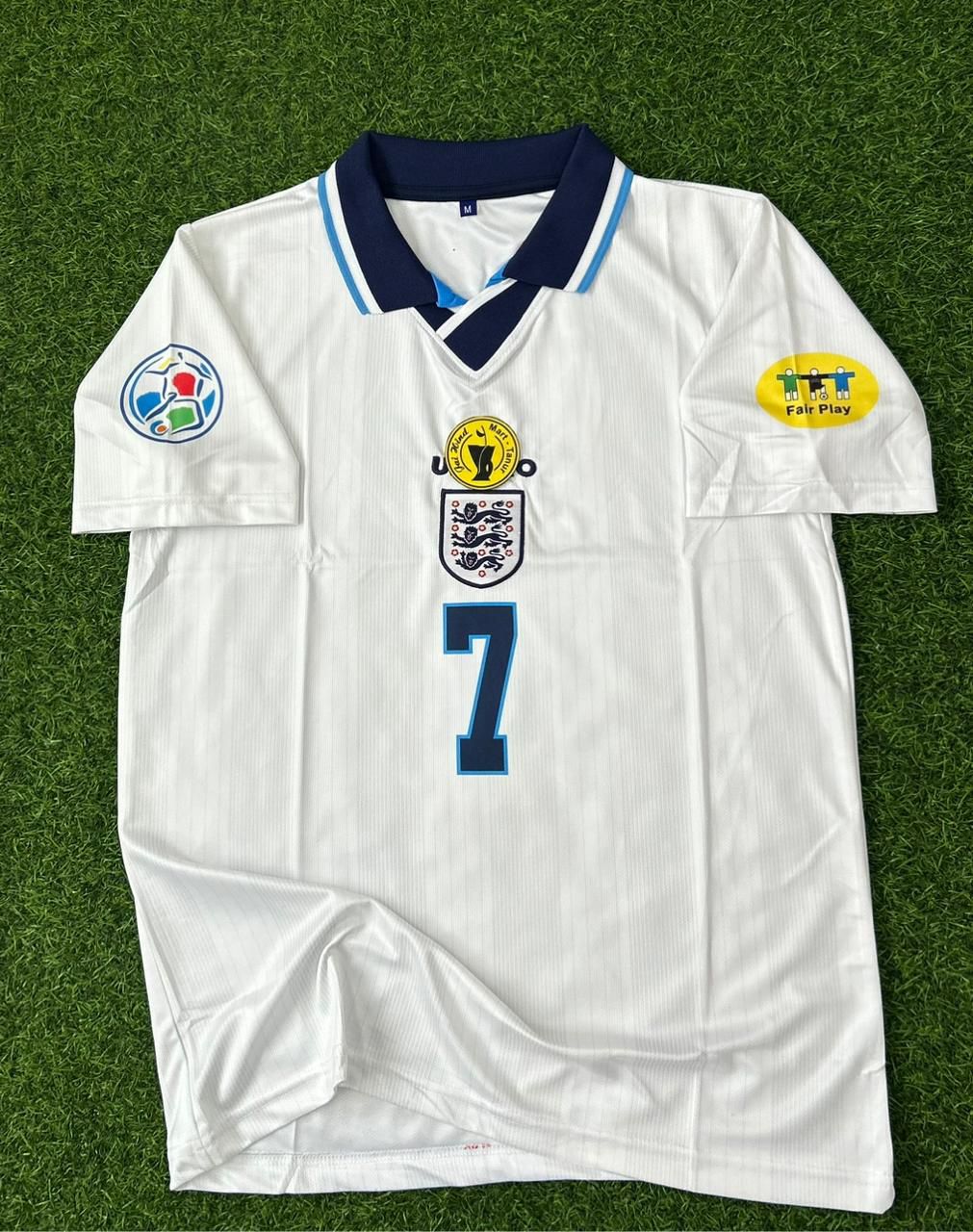 ENGLAND 1996 HOME KIT, HALFSLEEVE POLO EMBROIDERY