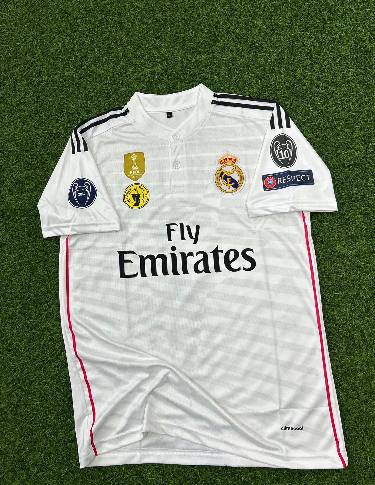 REAL MADRID 2014-15 HOME KIT, HALFSLEEVE POLO EMBROIDERY