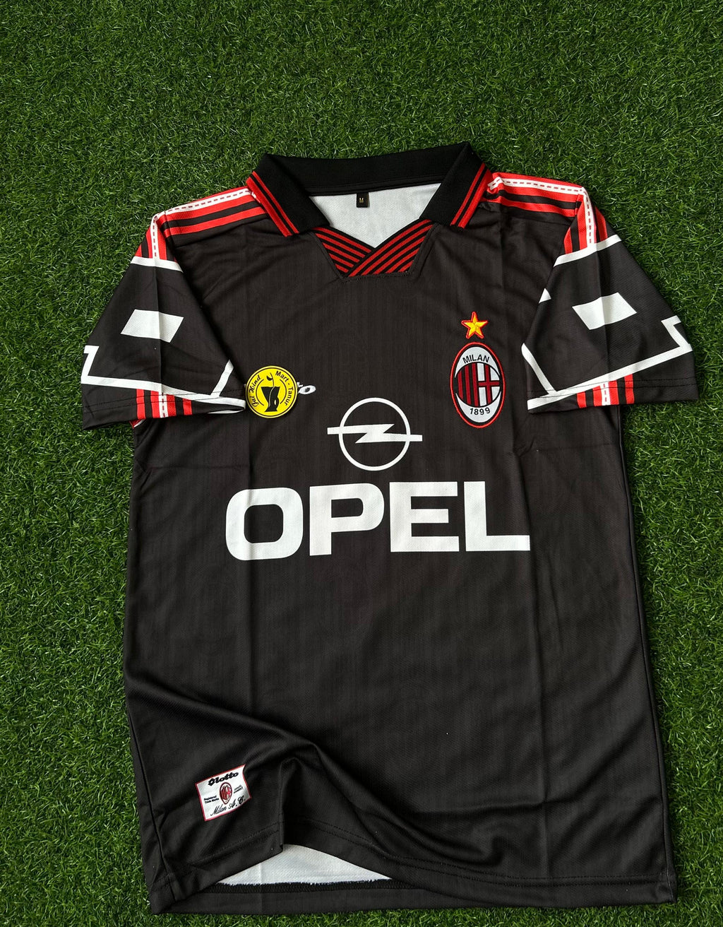 AC MILAN 1997-98 THIRD KIT, HALFSLEEVE POLO EMBROIDERY