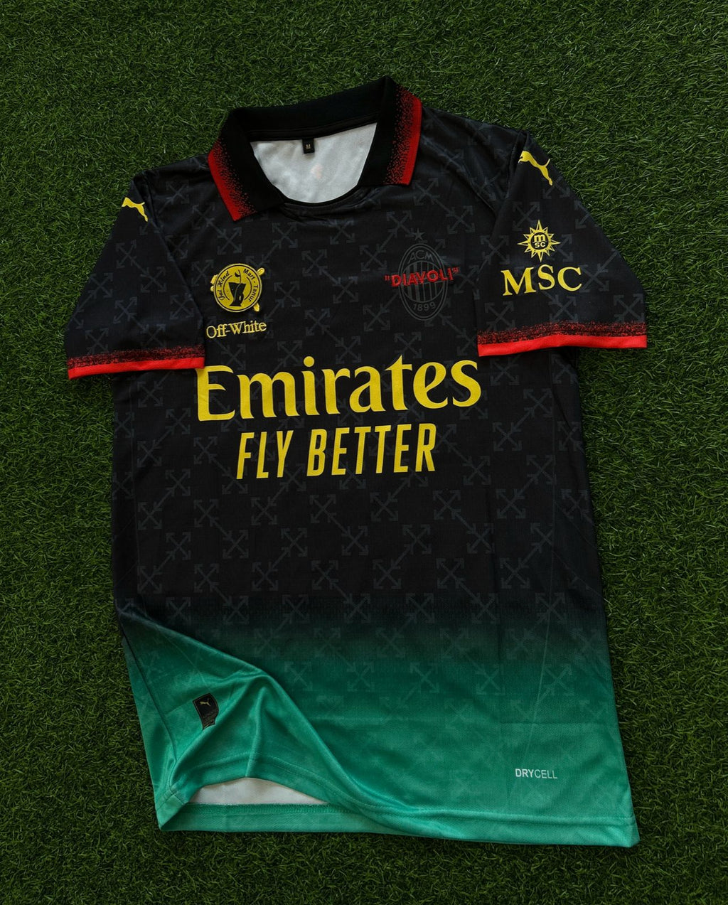 AC MILAN 2024-25 SEASON FOURTH KIT, HALFSLEEVE POLO EMBROIDERY