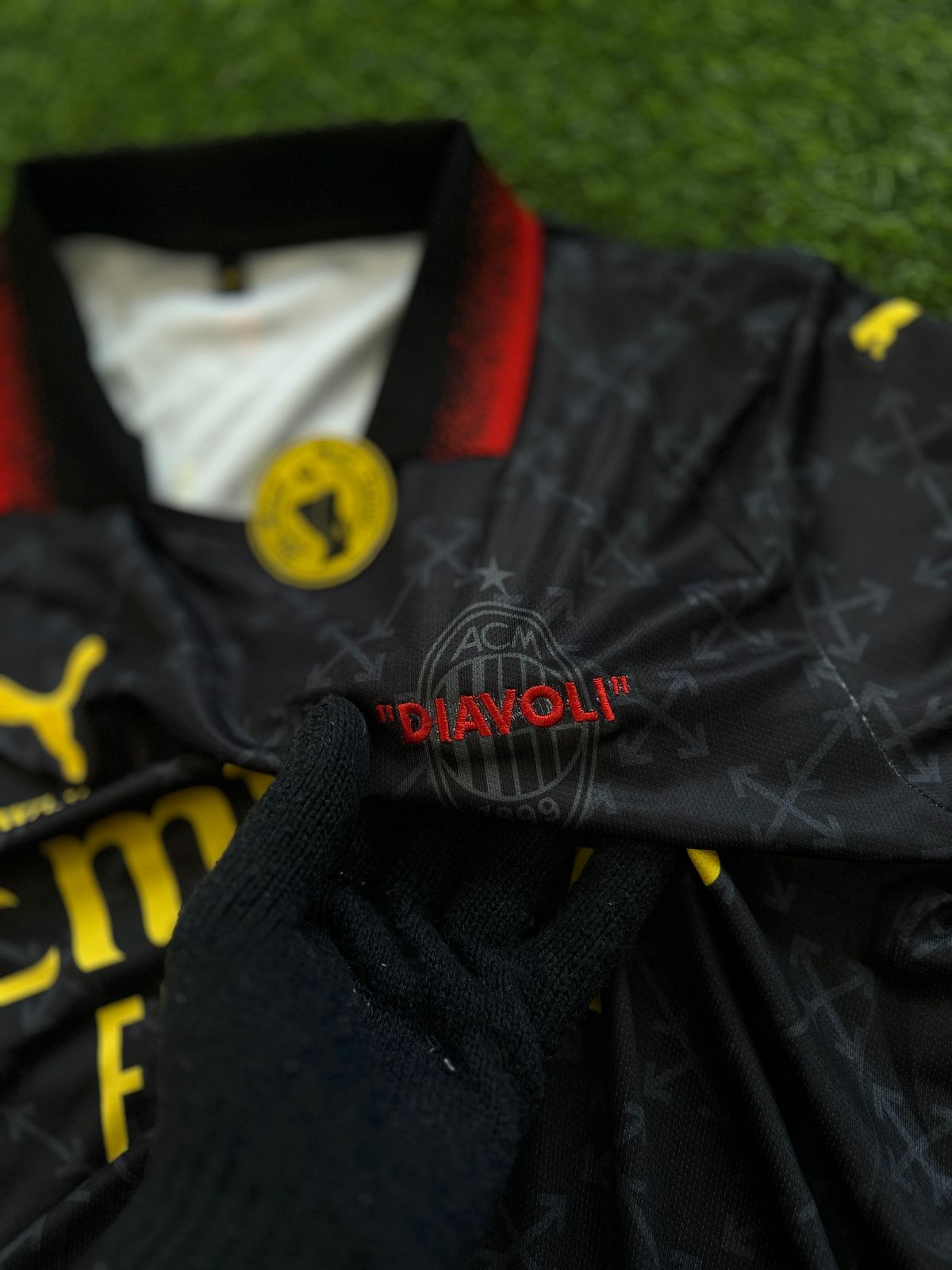 AC MILAN 2024-25 SEASON FOURTH KIT, HALFSLEEVE POLO EMBROIDERY