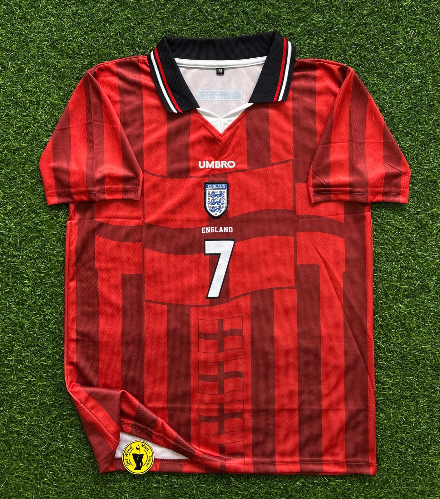 ENGLAND 1997-99 AWAY KIT, HALFSLEEVE POLO EMBROIDERY