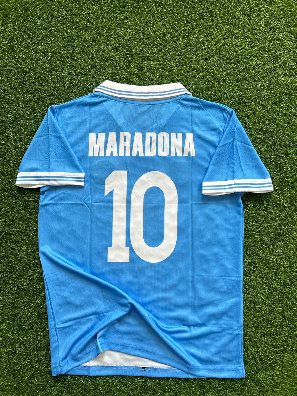 NAPOLI 1986-87 HOME KIT, HALFSLEEVE POLO EMBROIDERY