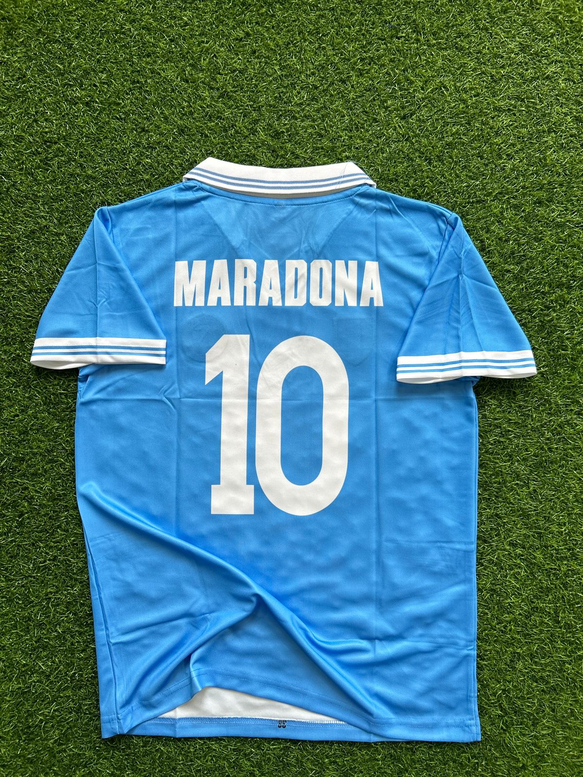 NAPOLI 1986-87 HOME KIT, HALFSLEEVE POLO EMBROIDERY