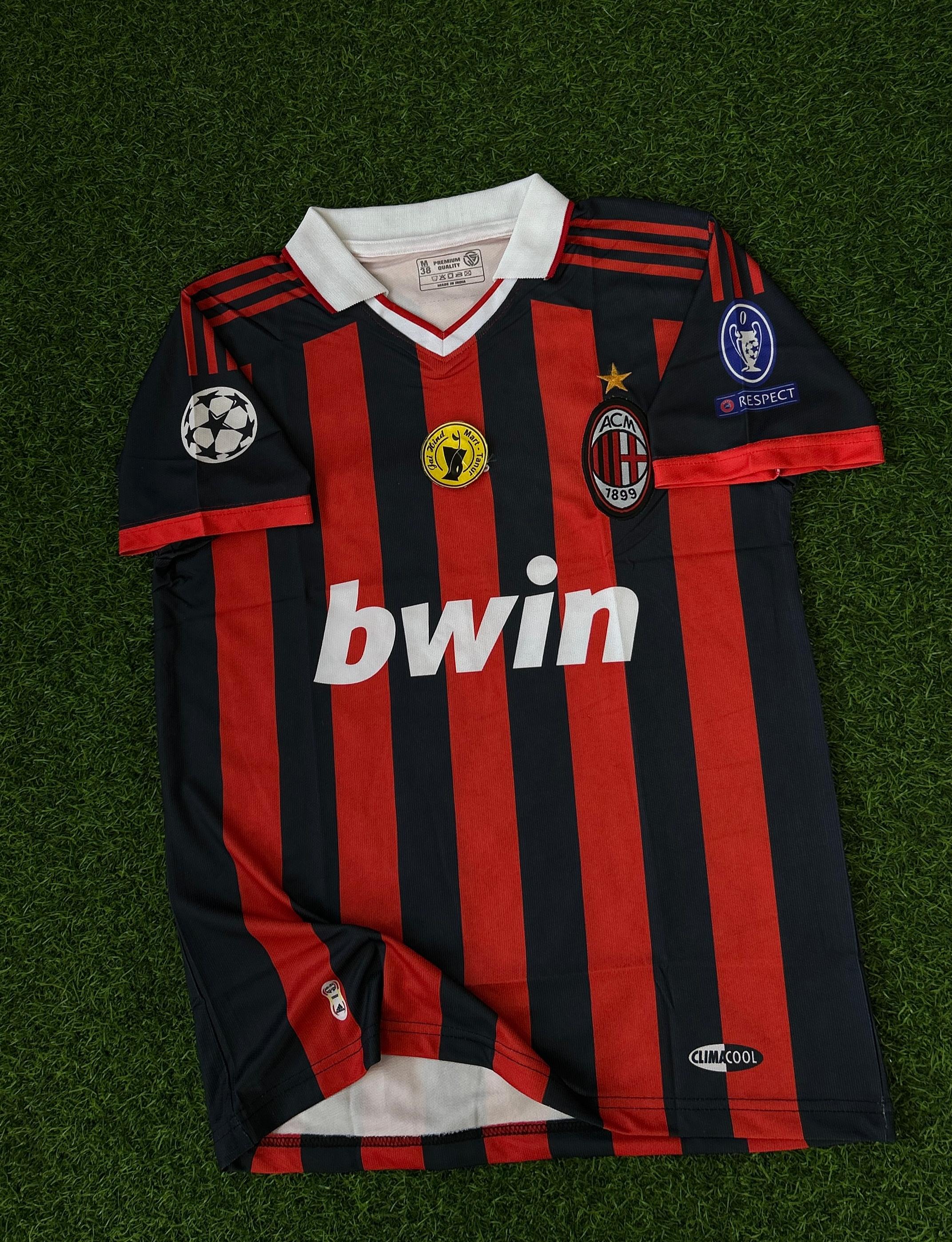 AC MILAN 2009-10 HOME KIT, HALFSLEEVE POLO EMBROIDERY