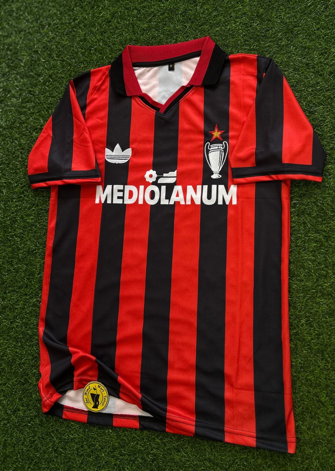 AC MILAN 1990-91 HOME KIT, HALFSLEEVE POLO EMBROIDERY