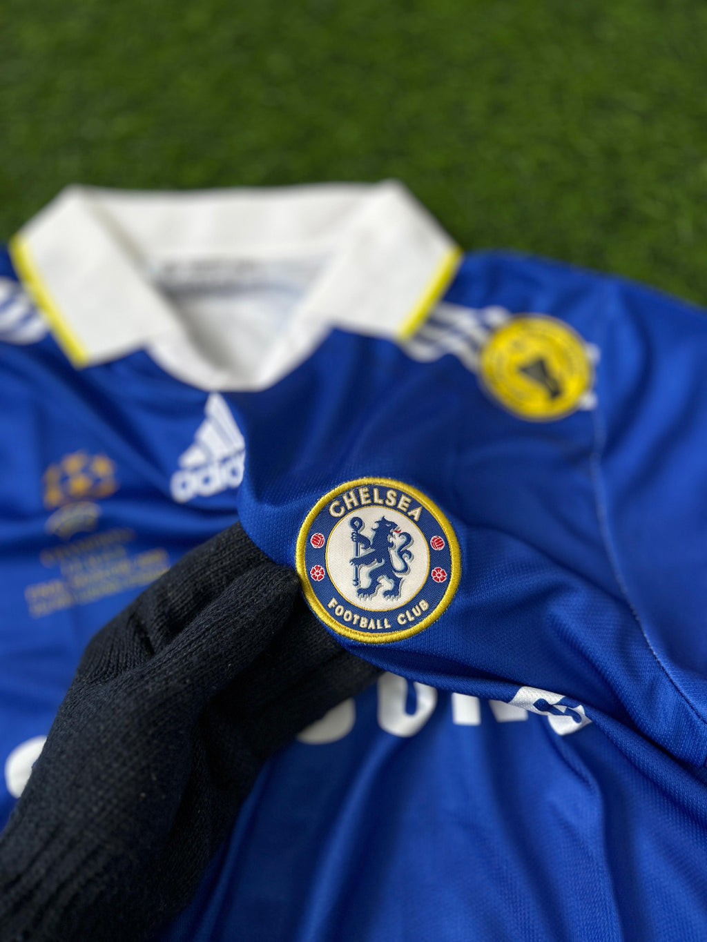 CHELSEA 2007-08 HOME KIT, HALFSLEEVE POLO EMBROIDERY