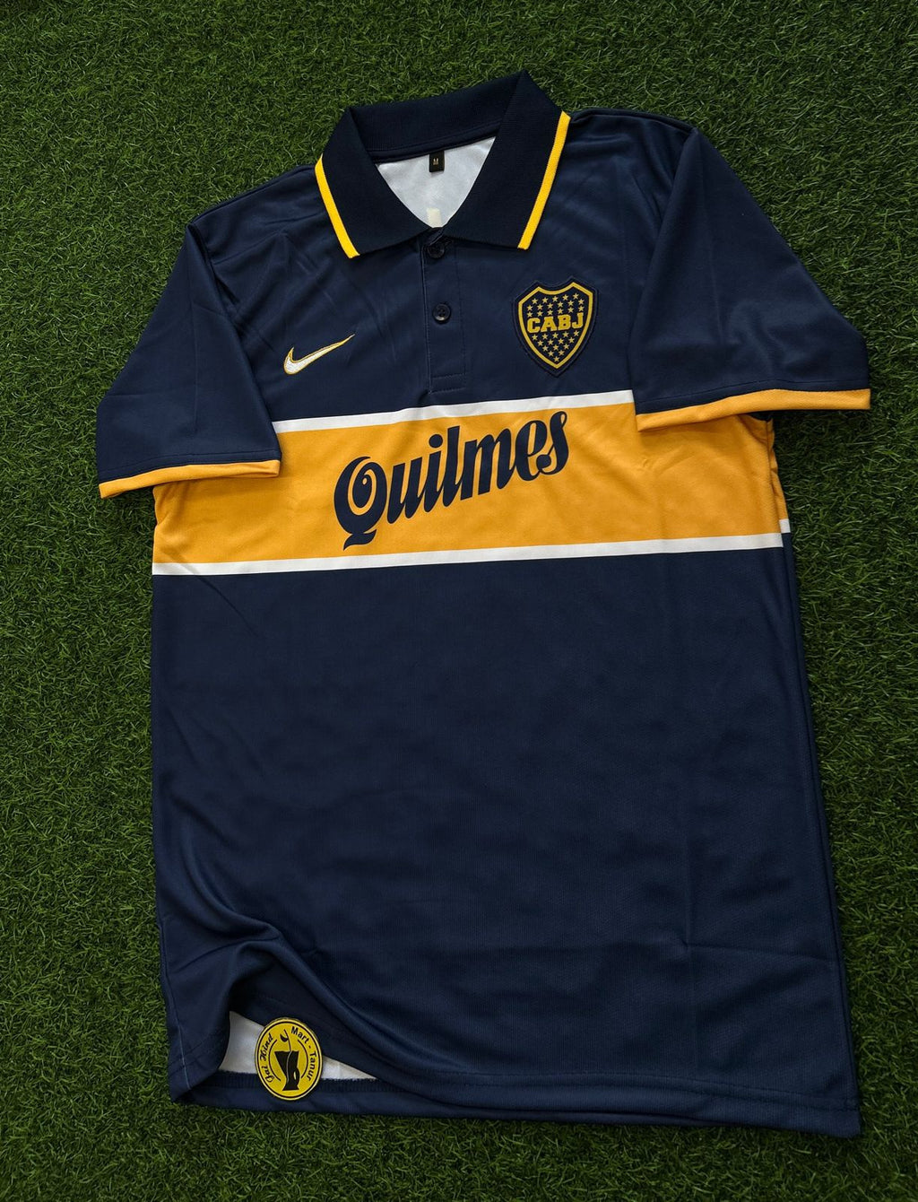 BOCA JUNIORS 1996-97 HOME KIT, HALFSLEEVE POLO EMBROIDERY