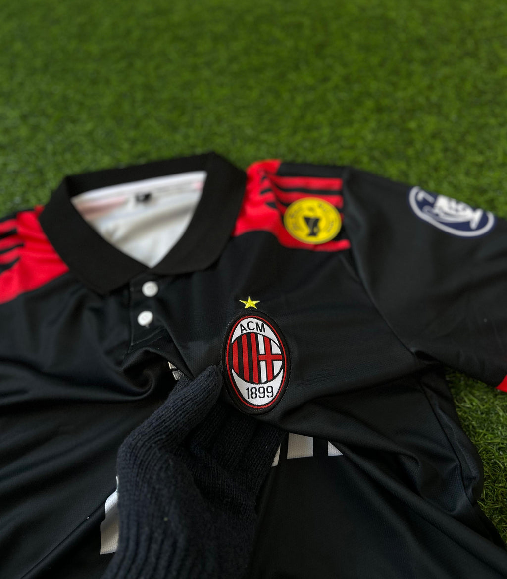 AC MILAN 2007-08 THIRD KIT, HALFSLEEVE POLO EMBROIDERY