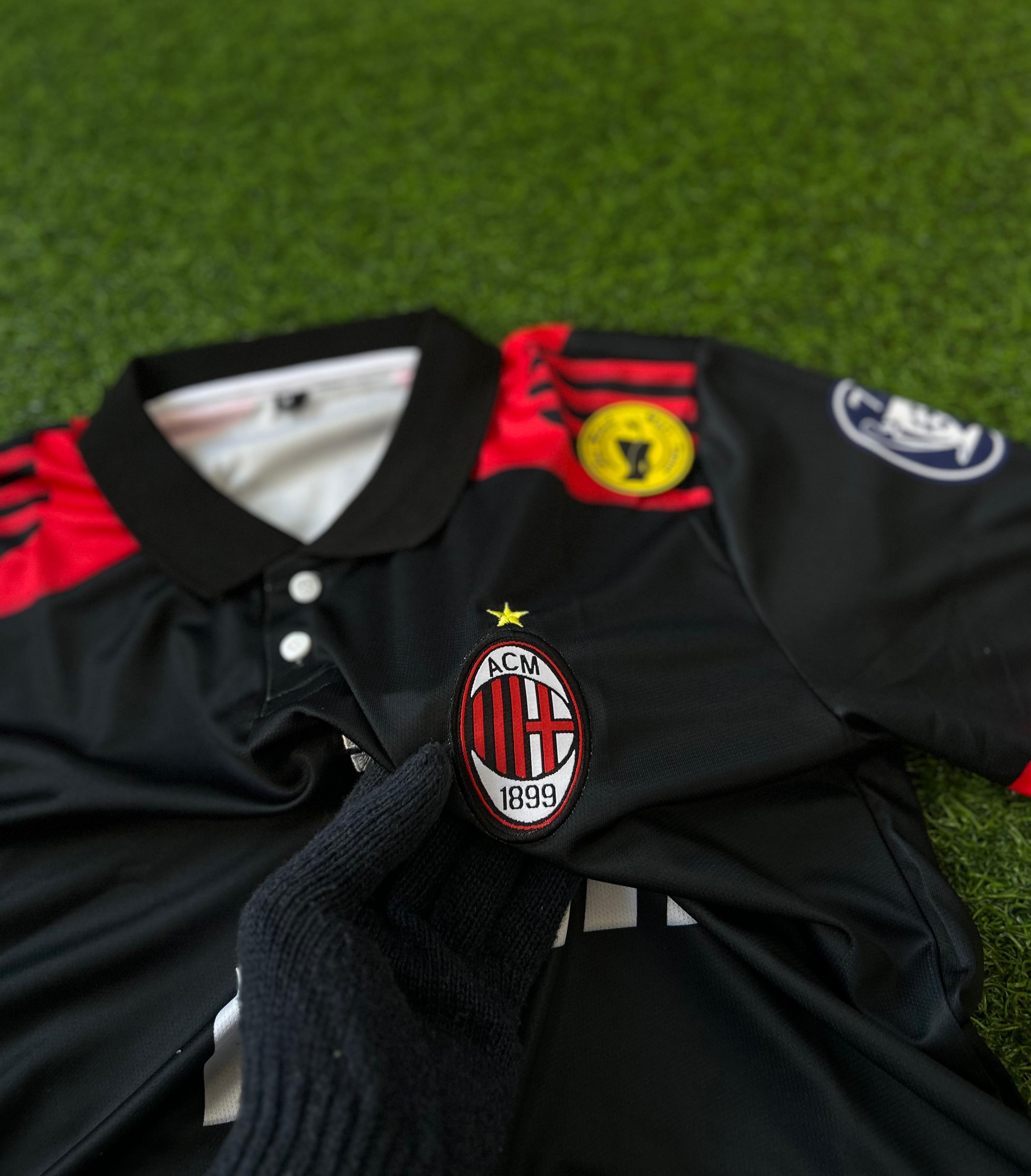 AC MILAN 2007-08 THIRD KIT, HALFSLEEVE POLO EMBROIDERY