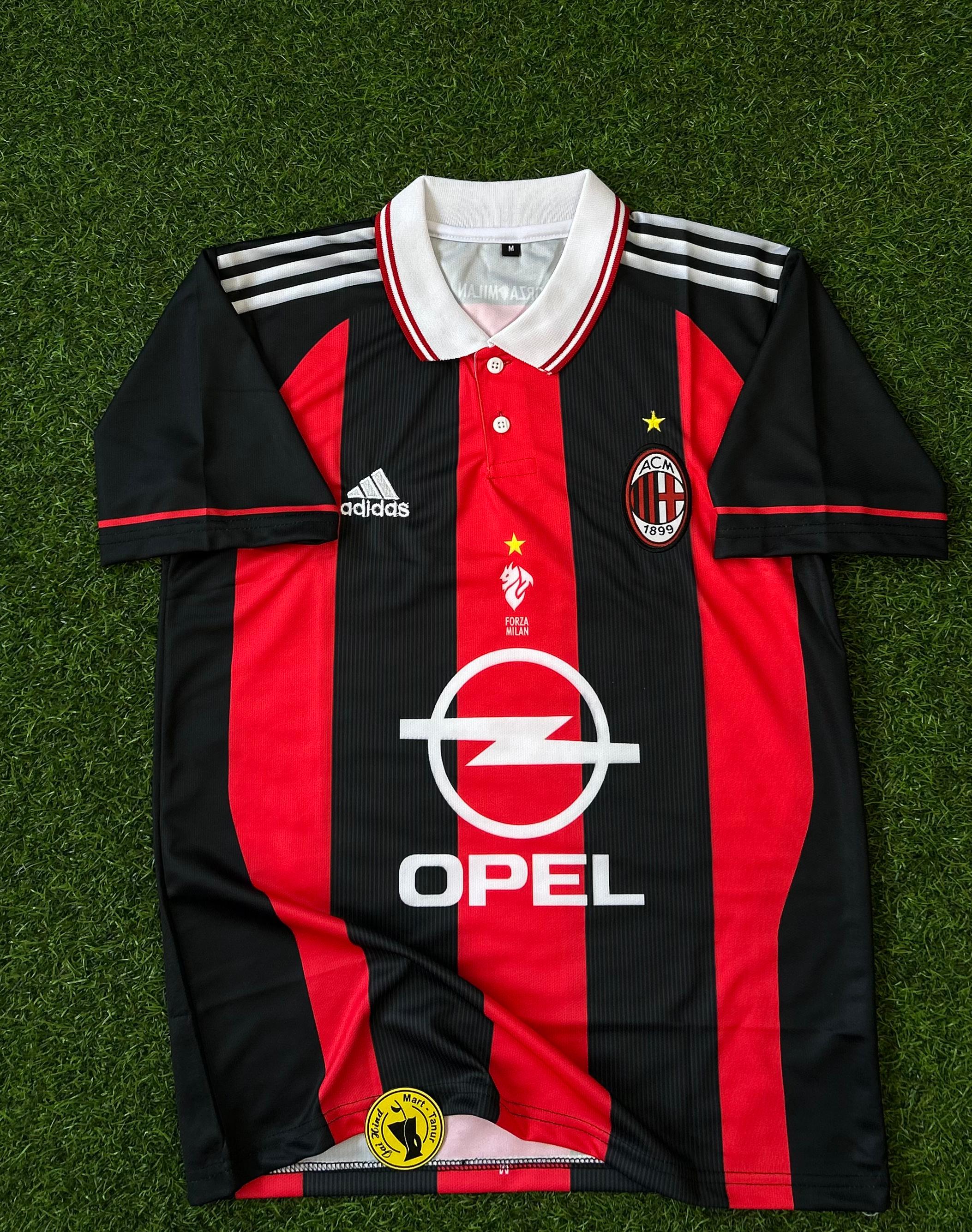 AC MILAN 1999-00 HOME KIT, HALFSLEEVE POLO EMBROIDERY – JAIHIND SPORTS