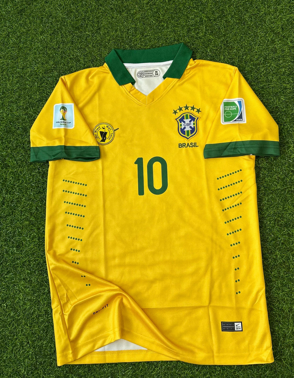 BRAZIL 2014 WORLD CUP HOME KIT, HALFSLEEVE POLO EMBROIDERY