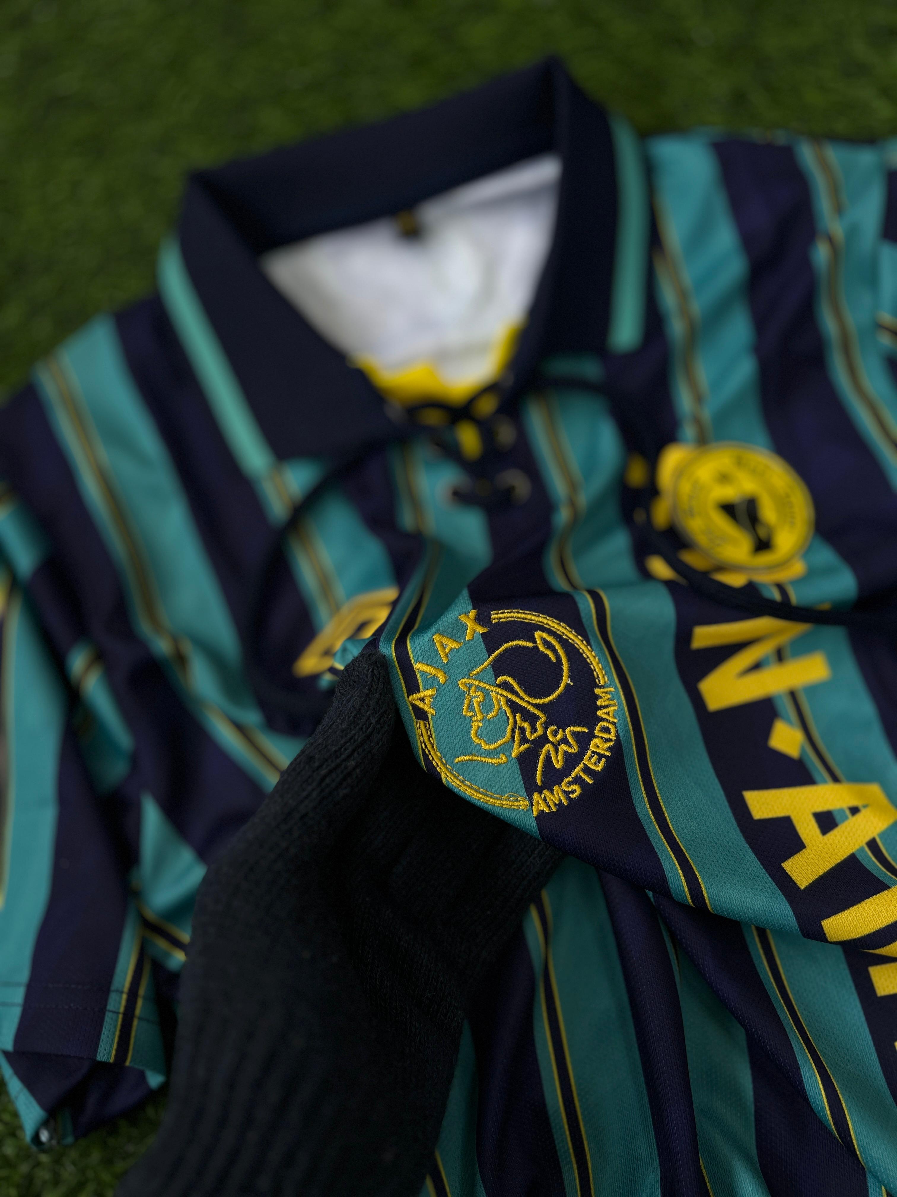AJAX 1993-94 AWAY KIT, HALFSLEEVE POLO EMBROIDERY