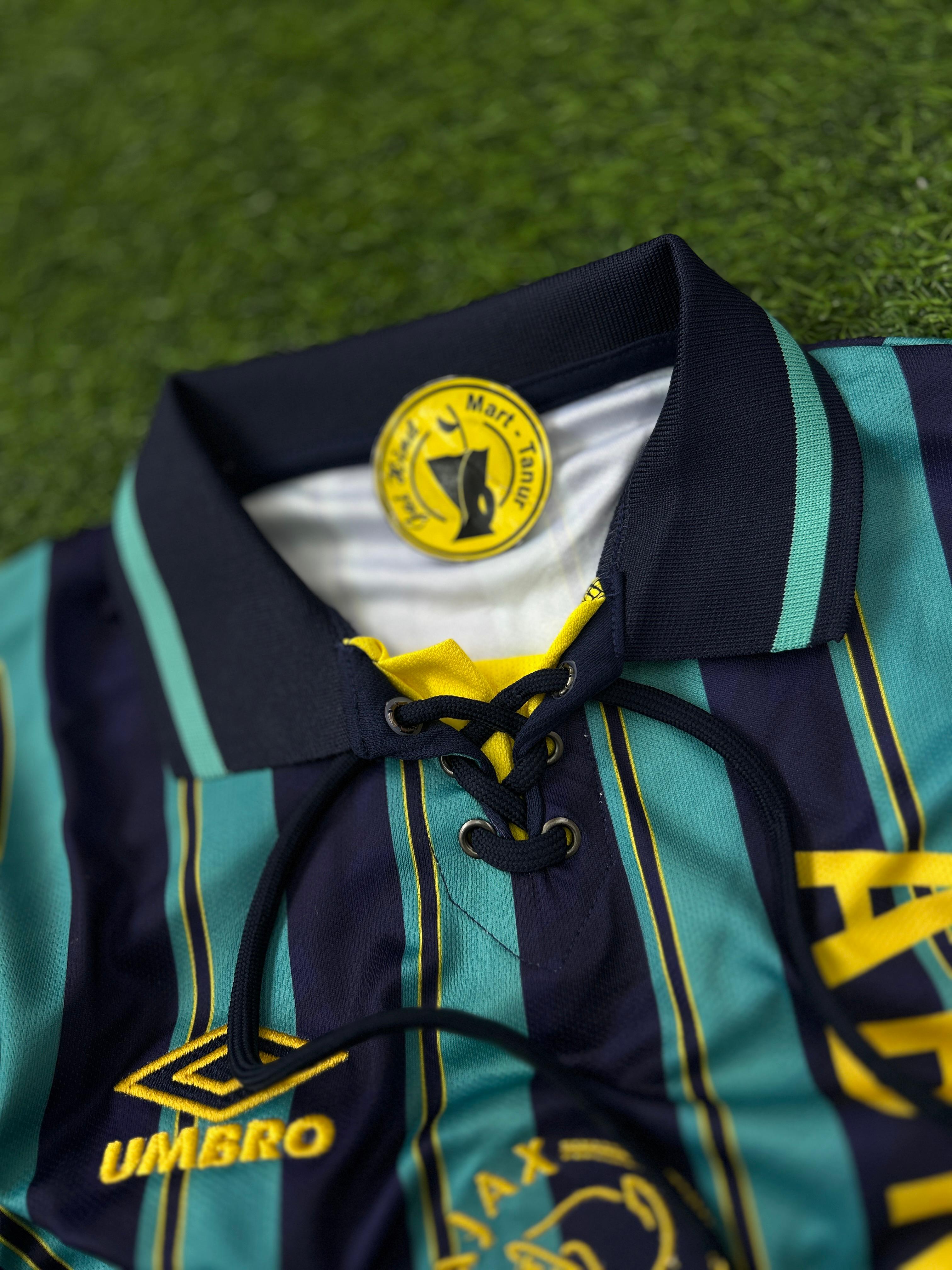 AJAX 1993-94 AWAY KIT, HALFSLEEVE POLO EMBROIDERY