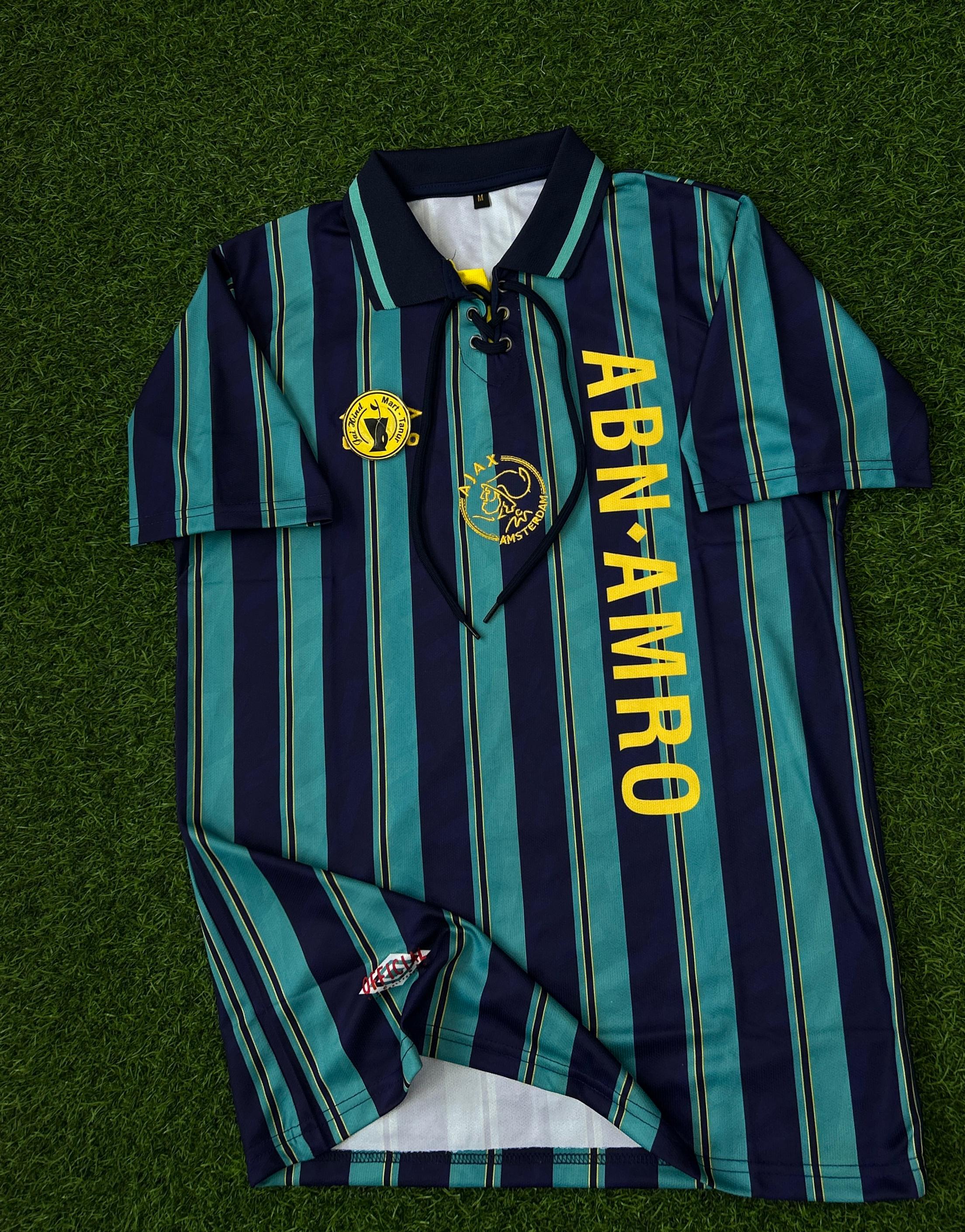 AJAX 1993-94 AWAY KIT, HALFSLEEVE POLO EMBROIDERY