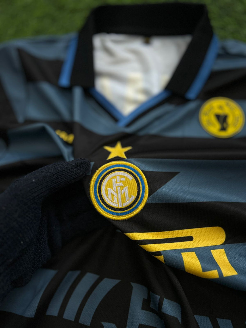 INTERMILAN 1997-98 THIRD KIT, HALFSLEEVE POLO EMBROIDERY