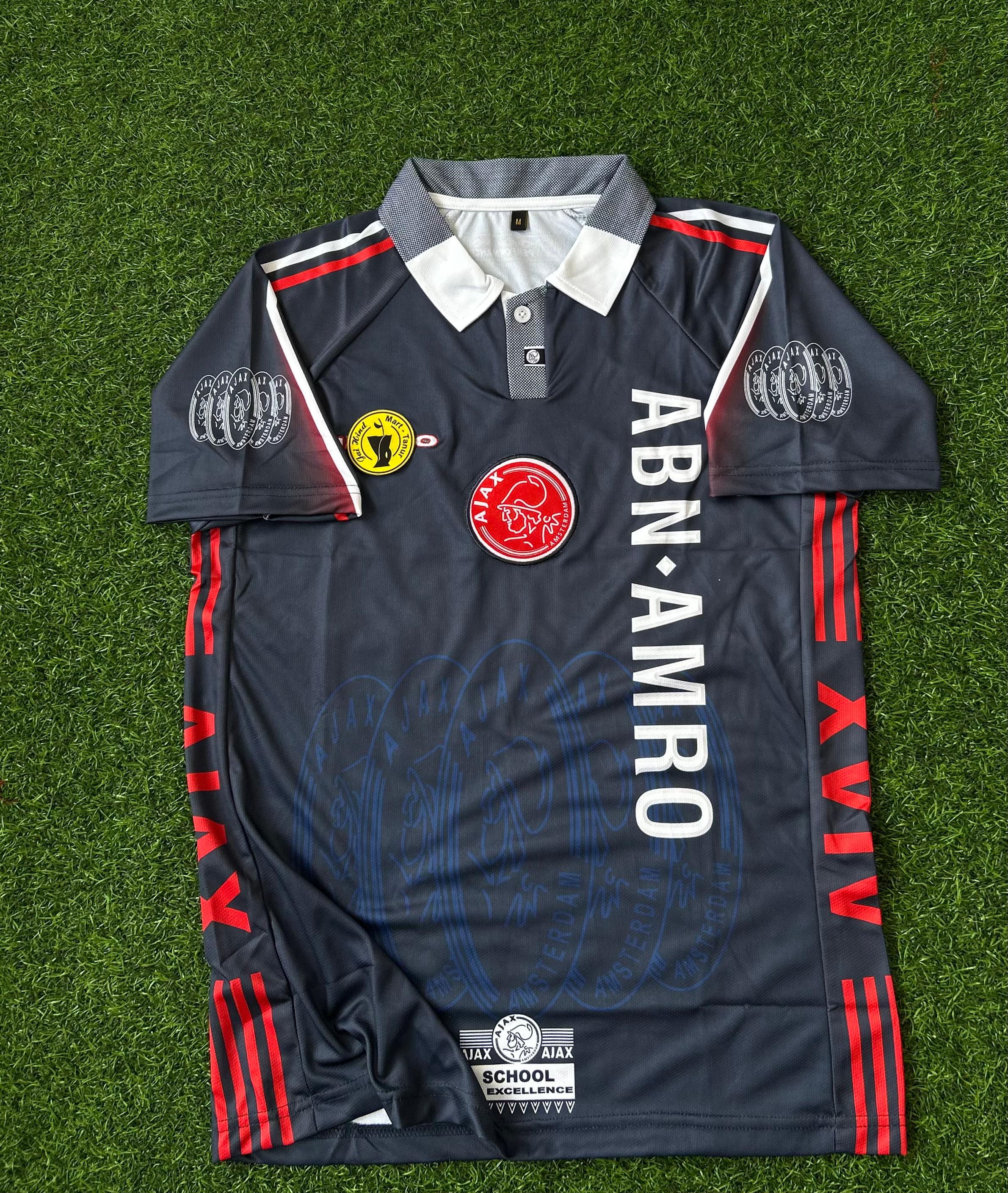 AJAX 1997-98 AWAY KIT, HALFSLEEVE POLO EMBROIDERY