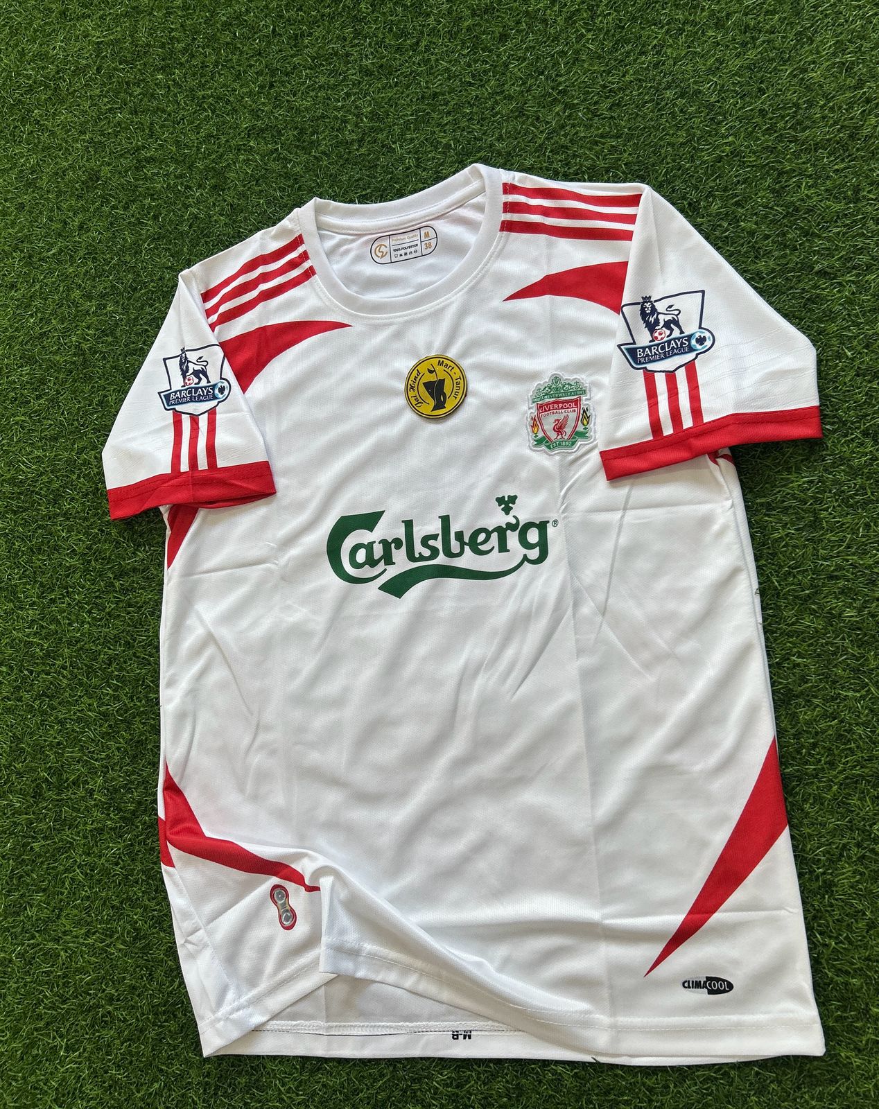 LIVERPOOL 2007-08 AWAY KIT, HALFSLEEVE EMBROIDERY
