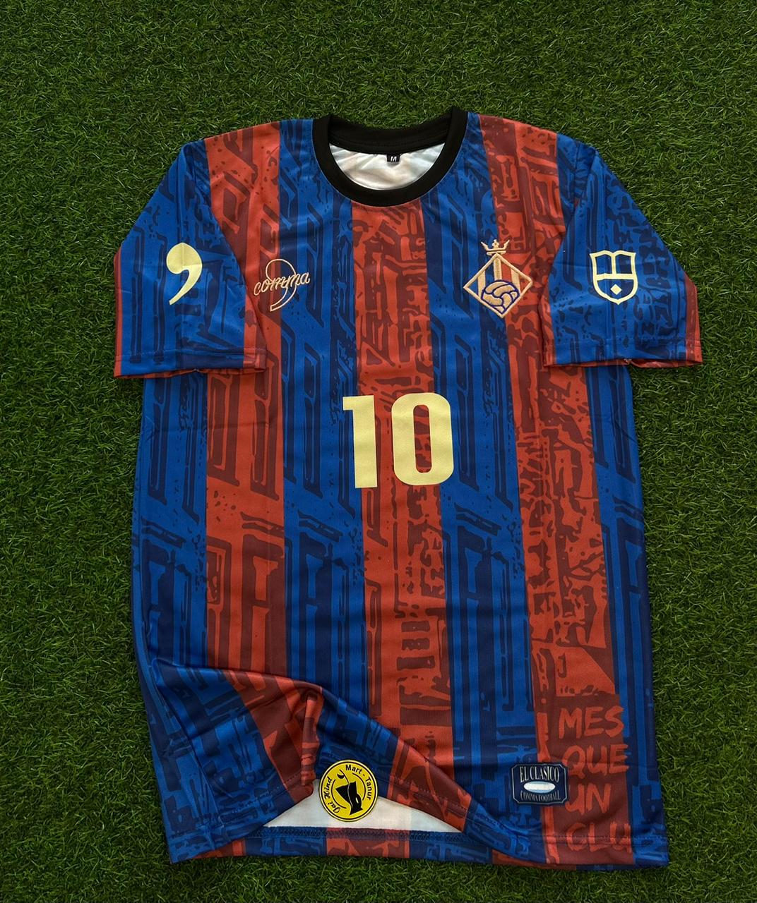 BARCELONA SPECIAL, LA PULGA JERSEY, MESSI TRIBUTE. HALFSLEEVE EMBROIDERY