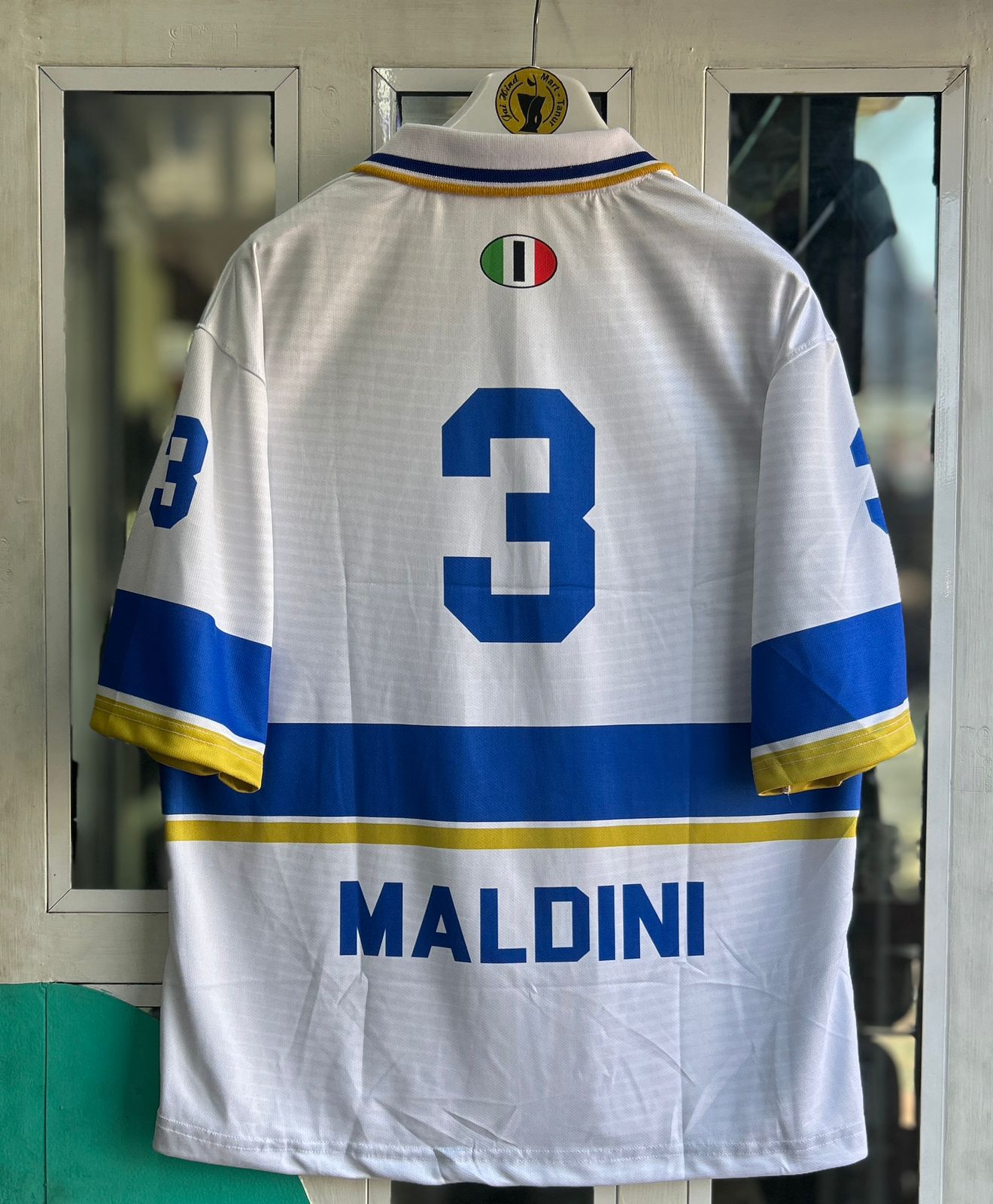 ITALY 1996 AWAY KIT, FIVE SLEEVE POLO SUBLIMATION
