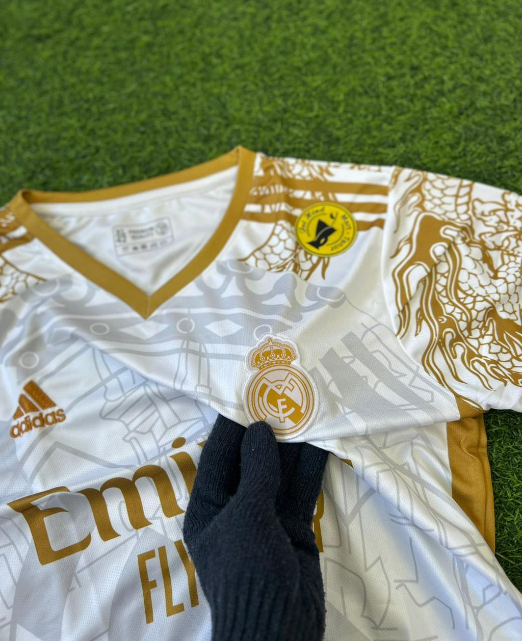 REAL MADRID 2024-25 GOLD DRAGON SPECIAL EDITION, HALFSLEEVE EMBROIDERY