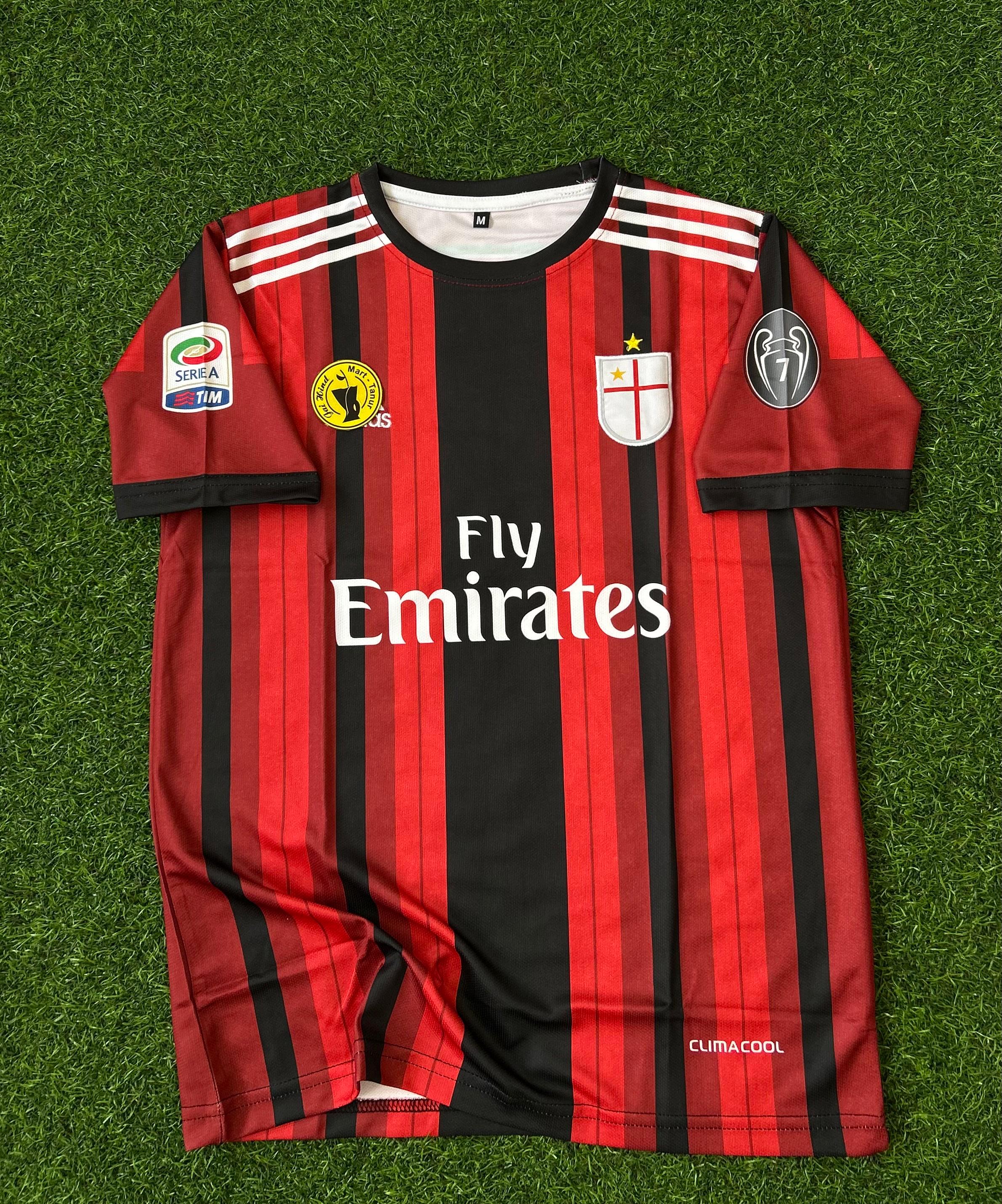 AC MILAN 2014-15 HOME KIT, HALFSLEEVE EMBROIDERY
