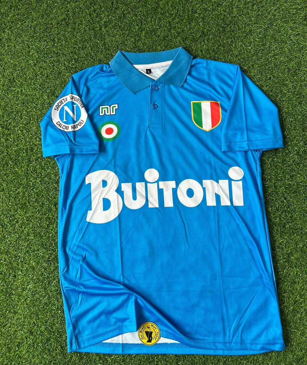 NAPOLI 1987-88 HOME KIT, HALFSLEEVE POLO SUBLIMATION