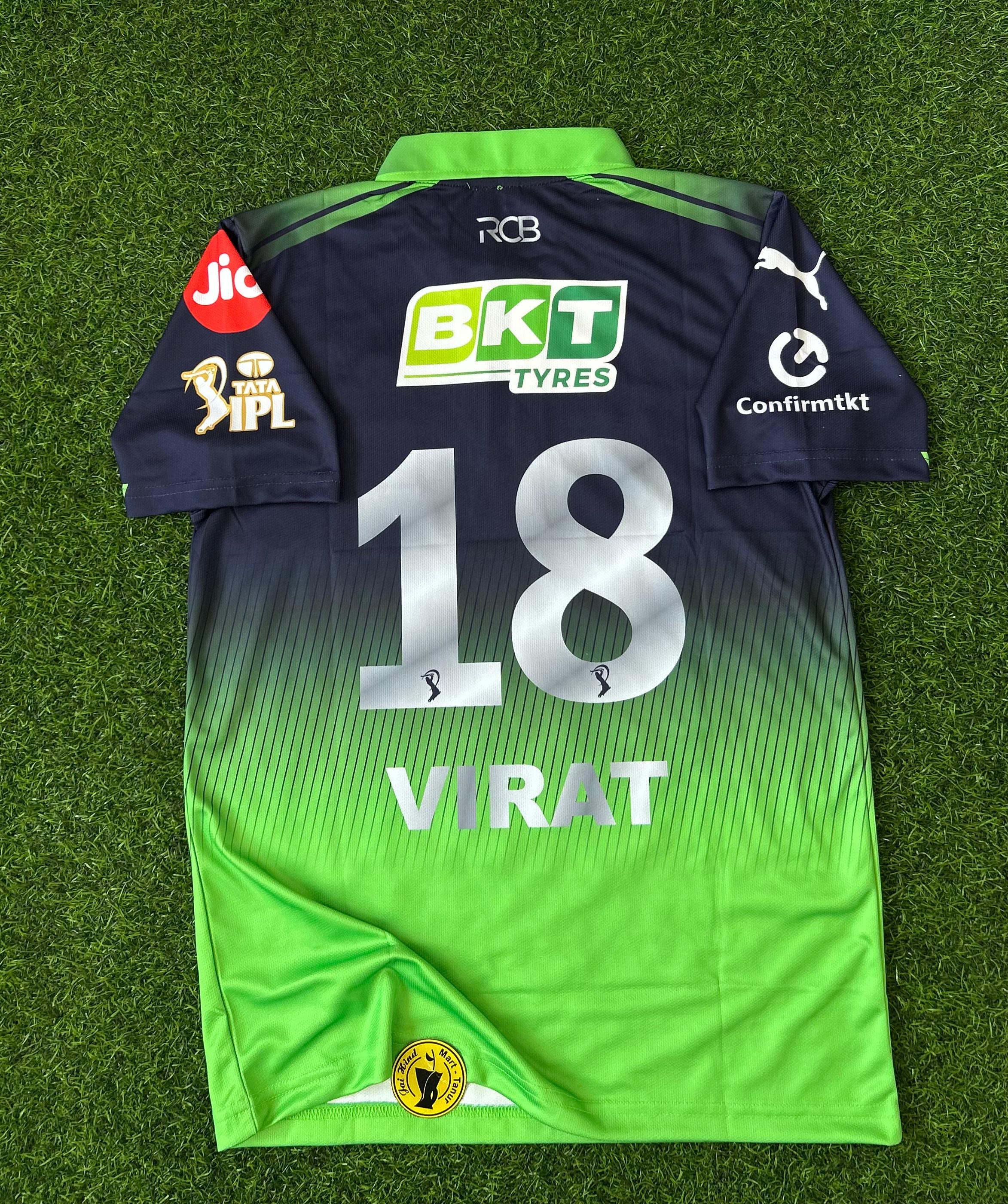 RCB 2026 IPL KIT GREEN. HALFSLEEVE POLO EMBROIDERY. (SIGNATURE EMBROIDERY)