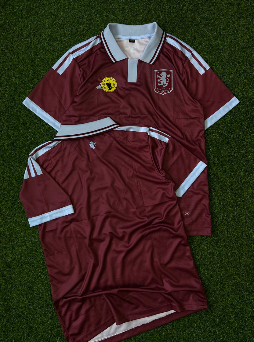 ASTON VILLA 2026-27 SEASON HOME JERSEY, HALF SLEEVE POLO EMBROIDERY ...