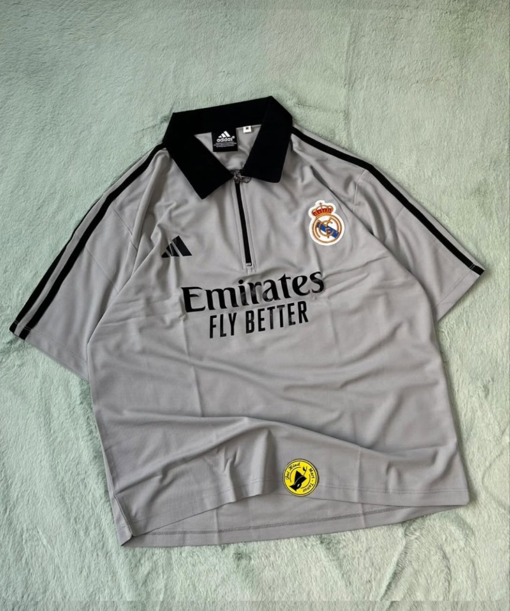 PRIMIUM FIVESLEEVE T-SHIRT. POLO EMBROIDERY,REAL MADRID LOGO