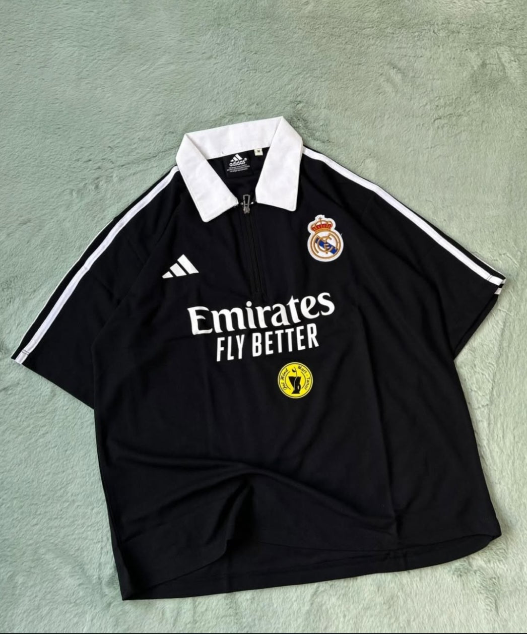 PRIMIUM FIVESLEEVE T-SHIRT. POLO EMBROIDERY,REAL MADRID LOGO