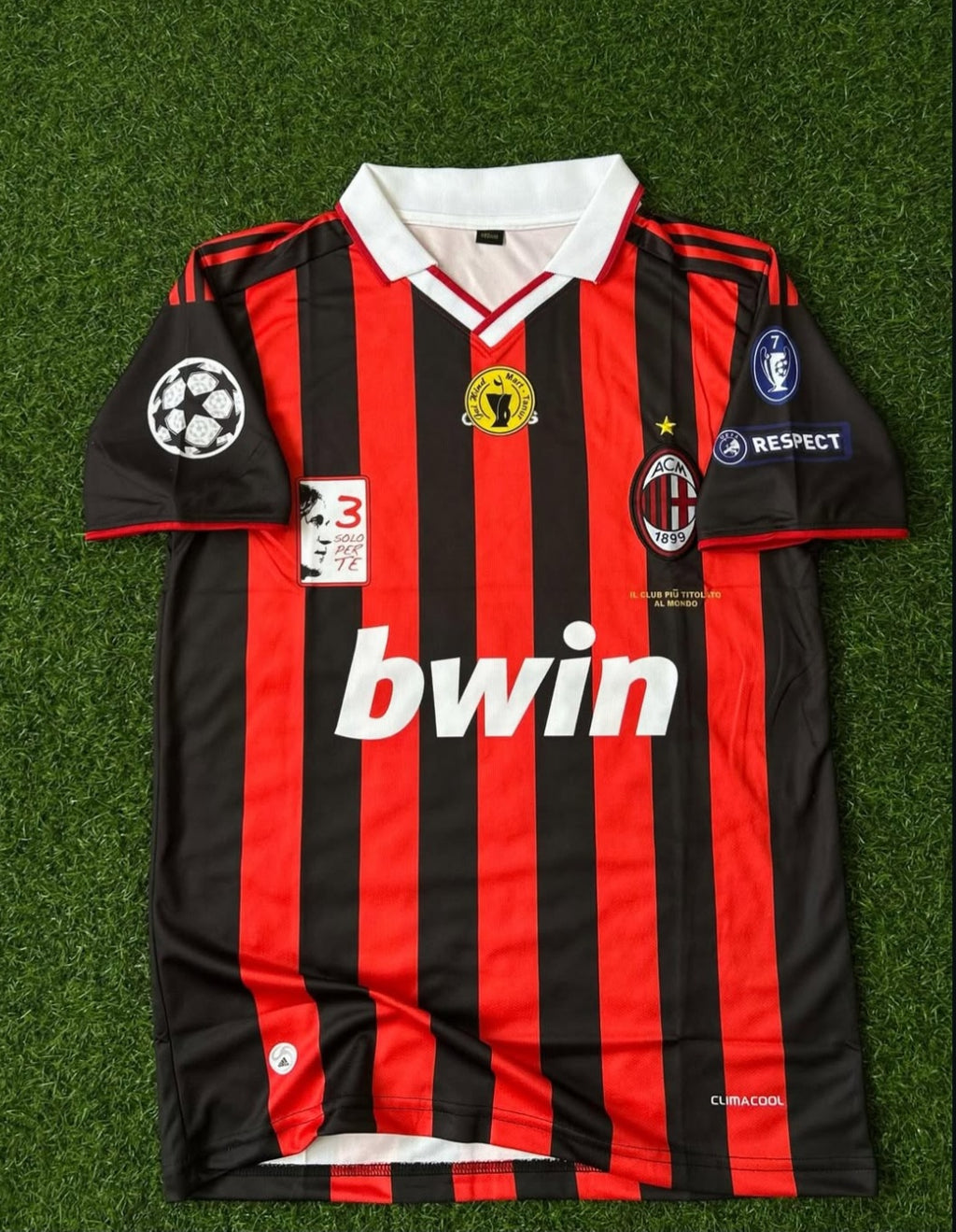 AC MILAN 2009-10 SEASON HOME KIT, HALFSLEEVE POLO EMBROIDERY