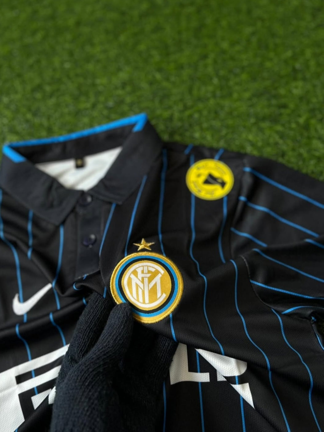 INTERMILAN 2014-15 SEASON HOME KIT,HALFSLEEVE POLO EMBROIDERY