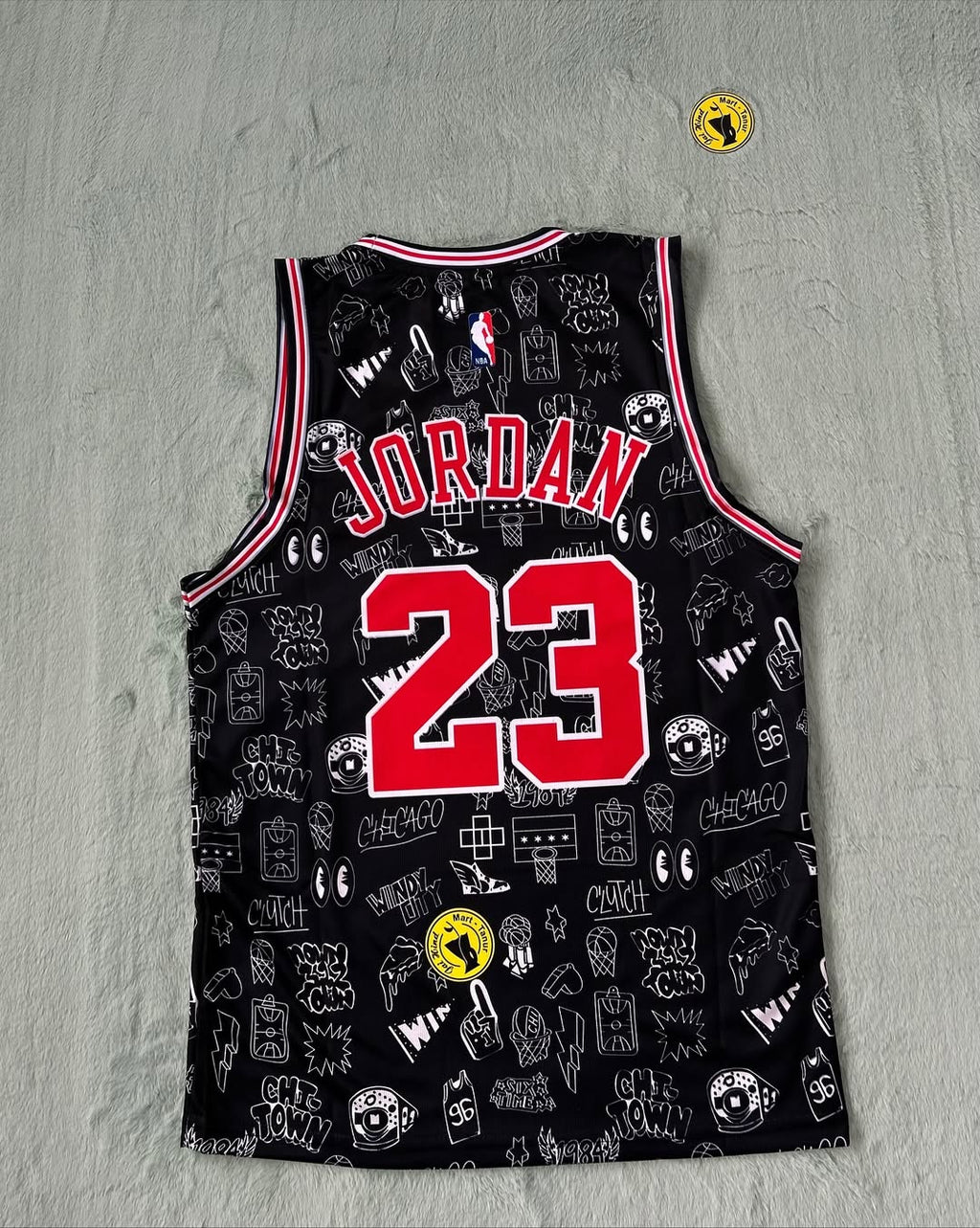Chicago Bulls #23 Basketball Jersey – Doodle / Logo Mash Edition