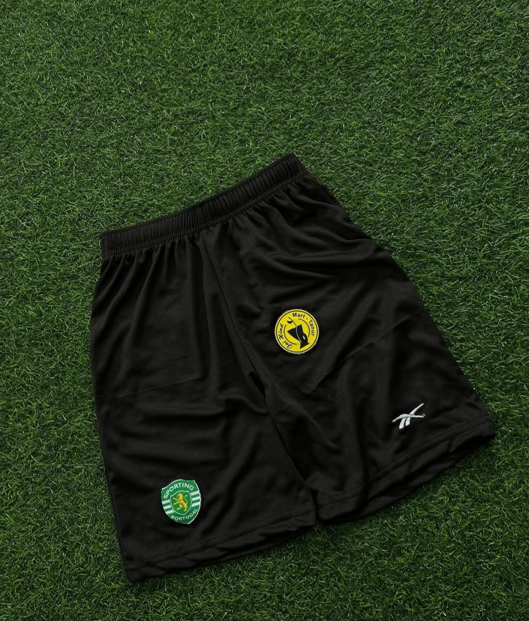 SPORTING FC SHORT'S, BLACK, DOTKNIT EMBROILEDERY