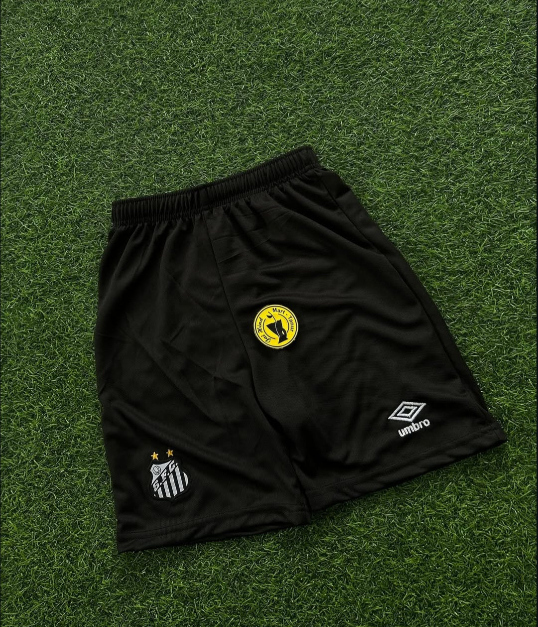SANTOS FC SHORT'S, BLACK. DOTKNIT EMBROILEDERY